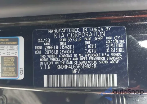 2023 Kia Sorento Hybrid Ex from USA, damaged, VIN KNDRH4LG5P5198328